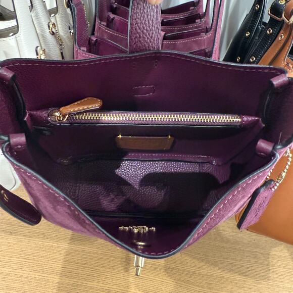 COACH Hadley Mini Crossbody Bag CDB00 Suede/Gold Maroon NWT - Picture 5 of 7